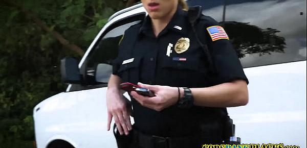  Criminal gets caught with stolen cell phone by perverted milf cops